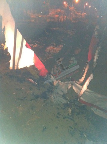 عاجل : احراق خيمة الاعتصام في كفرقاسم 